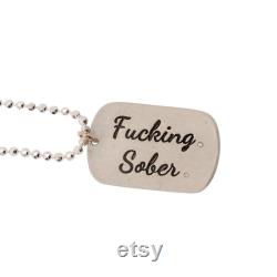 F cking Sober Pendant Sobriety Necklace, Sober Jewelry, Sobriety Gift, AA Gift, Recovery Jewelry, Sobriety Pendant, Sober Milestone Gift
