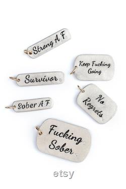 F cking Sober Pendant Sobriety Necklace, Sober Jewelry, Sobriety Gift, AA Gift, Recovery Jewelry, Sobriety Pendant, Sober Milestone Gift