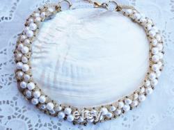 Faux pearl necklace, Bridal necklace. Jewelry for bride. Wedding pearl necklace. Beaded necklace, Bridesmaid gift idea. Ivory white Necklace