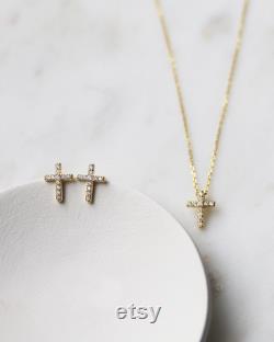 First Communion Gift, Cross Earrings, first communion jewelry, Communion Gift, Girls Cross Jewelry Set