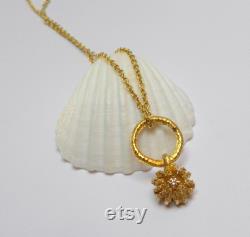 Flower pendant Gold Pendant 18K Gold Necklace Diamond pendant Diamond Necklace Seeds Collection Free Shipping