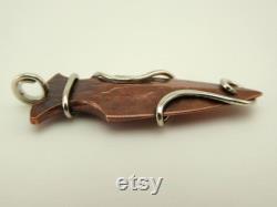 Forged Silver and Copper Arrowhead Pendant, Primitive Bushcraft Jewelry, Copper Sterling Silver Arrowhead Wrap