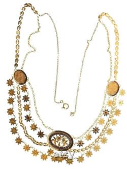 French Antique Gold Necklace with Enamel so-called Collier d'esclave, 1810s
