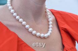 Freshwater Pearl Necklace-Wedding Jewelry-Bridal Jewelry-Anniversary gift-Birthday present-Mothers necklace-Mothers jewelry-10mm pearl