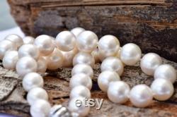 Freshwater Pearl Necklace-Wedding Jewelry-Bridal Jewelry-Anniversary gift-Birthday present-Mothers necklace-Mothers jewelry-10mm pearl