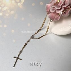 Glory Rosary Necklace, Cross Necklace, Gold Rosary, Silver Rosary, Religious Necklace, Diamond Rosary, Mother's Day Gift