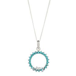 Gold Circle Eternity Necklace, Hoop Necklace, Circular Pendant,Bridesmaid Gift, Boho Jewellery Set, Turquoise Necklace,Turquoise Pendant