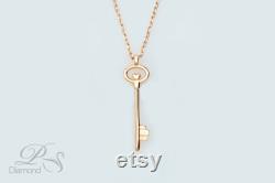Gold Key Necklace 14K Key Pendant Necklace Handmade Jewelry Bridesmaid Gifts Key Necklace Bestfriend Gift Stacking Necklace
