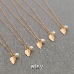Gold Leaf Jewelry, Bridesmaid Set of 6, Fall Bridesmaid Gift, Jewelry for Wedding, Fall Bridesmaid Necklace