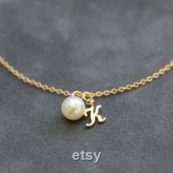 Gold Personalized Bridesmaid Jewelry, Set of 8, Pearl Bridesmaid Bracelet, Charm Initial Jewelry Gift