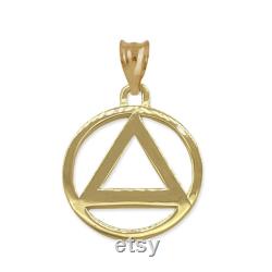 Gold Sobriety Pendant 14kt AA Pendant Sobriety Charm Recovery Pendant Sobriety Necklace Large or Small Size