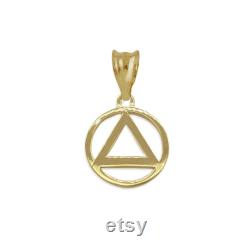 Gold Sobriety Pendant 14kt AA Pendant Sobriety Charm Recovery Pendant Sobriety Necklace Large or Small Size