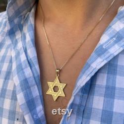 Gold Star of David Pendant, Solid 14k Gold Florentine Pendant, Interwoven Jewish Star Pendant, Classic Jewish Jewelry, Judaica Jewelry