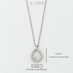 Gold Teardrop Necklace 14k Solid Gold Diamond Gemstone Necklace Drop Shape Pendant Wedding Gift Anniversary Gift For Women Handmade Jewelry