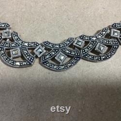 Gorgeous Vintage Sterling Silver Necklace Choker, marked 925,Thailand, 60 Grams