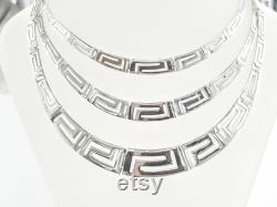 Greek key necklace in sterling silver 925.