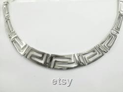 Greek key necklace in sterling silver 925.