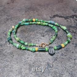 Green Dream antique Roman glass necklace