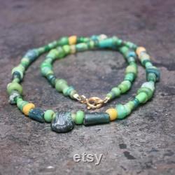 Green Dream antique Roman glass necklace