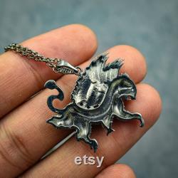 Griffin Pendant , Mythical Creature Necklace , Pave Diamond Pendant , Victorian Jewelry , Statement Necklace , Mythology Jewelry