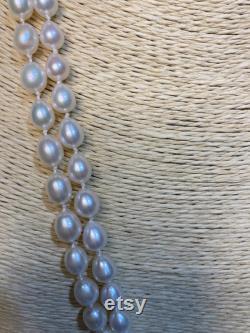 Hand Knotted Double Strand Freshwater Pearl Necklace