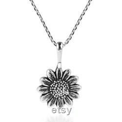 Handmade Enchanting Sunflower Sterling Silver Pendant Necklace With Chain,Sunflower Pendant, Gift for Her, Christmas Gift, Wedding Gift