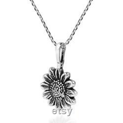 Handmade Enchanting Sunflower Sterling Silver Pendant Necklace With Chain,Sunflower Pendant, Gift for Her, Christmas Gift, Wedding Gift