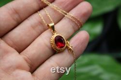 Handmade Ruby Silver Necklace Gift For Her Handmade Gift