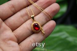 Handmade Ruby Silver Necklace Gift For Her Handmade Gift