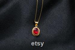 Handmade Ruby Silver Necklace Gift For Her Handmade Gift