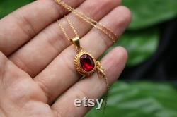 Handmade Ruby Silver Necklace Gift For Her Handmade Gift