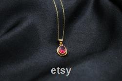 Handmade Ruby Silver Necklace Gift For Her Handmade Gift