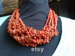 Handmade coral jewelry,True certified moroccan coral necklace ,vintage beads necklace 168 grams ,large coral necklace,Wedding anniversary