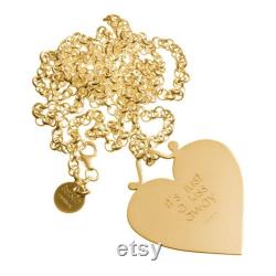Heart with engraving on long necklace, silver gold plated, name chain, custom made, handmade, individually engraved, monogram, family necklace,