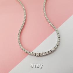 High Fashion Infinity Real 10 CT Diamond 14k White Gold Wedding Necklace