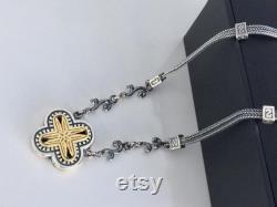 Holy cross Christianity unique sterling silver 925 gold plated 24k necklace gift for her byzantine empire
