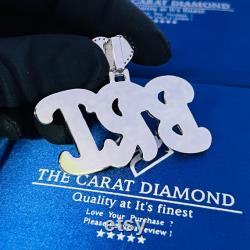Iced Out BRI Letter with Heart bail Custom VVS1 Moissanite 2.5 X1.7 Pendant, Silver Diamond Pendant, Custom Silver Moissanite Pendant