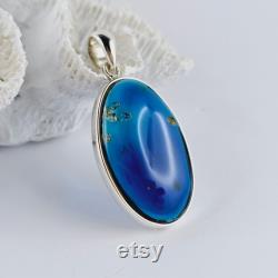 Incredible Blue Amber Pendant, Natural Baltic Amber And Silver, Genuine Amber Jewelry, Amber Stone, Gift for her, Pendant, unique pendant