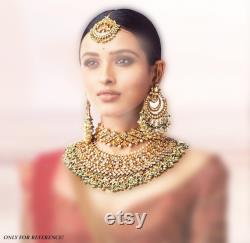 Indian Jewelry Necklace Earrings Tikka Kundan Jewelry Art Karat Inspired