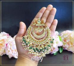 Indian Jewelry Necklace Earrings Tikka Kundan Jewelry Art Karat Inspired