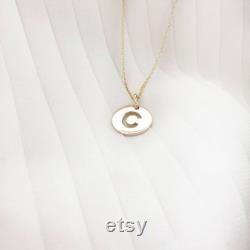 Initial Necklace 14k In Solid Gold Monogram Necklace Personalized Jewelry Anniversary Gift Woman Jewelry Letter Gold Necklace