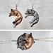 Interlocking Wolf and Fox Love Necklaces His and Hers Cuddle Couple