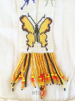 Intricate Beaded Butterfly Necklace