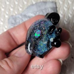 Kermode Spirit Bear Pendant with Opal Star, Ursa Major Ursa Minor Glass Jewelry