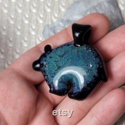 Kermode Spirit Bear Pendant with Opal Star, Ursa Major Ursa Minor Glass Jewelry