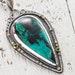 Large Chryscolla Pendant in 925 Sterling Silver Handmade Mixed Metal Necklace