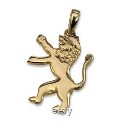 Large Lion of Judah 14k Solid Gold Pendant, Gold Lion Men's Pendant, 14k Yellow Gold Tribe of Judah Symbol, King David Heritage Jewelry