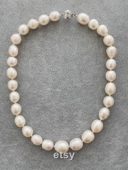Large Vintage Baroque Pearl Strand Necklace.