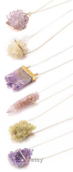 Lavender Spirit Quartz Gold Necklace