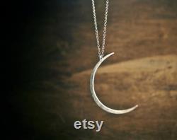 Layered Stars and Moon Necklace- Layered with Two Tiny Stars- Textured Crescent Moon Shape